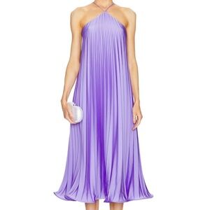 Elegant Purple Halter Dress